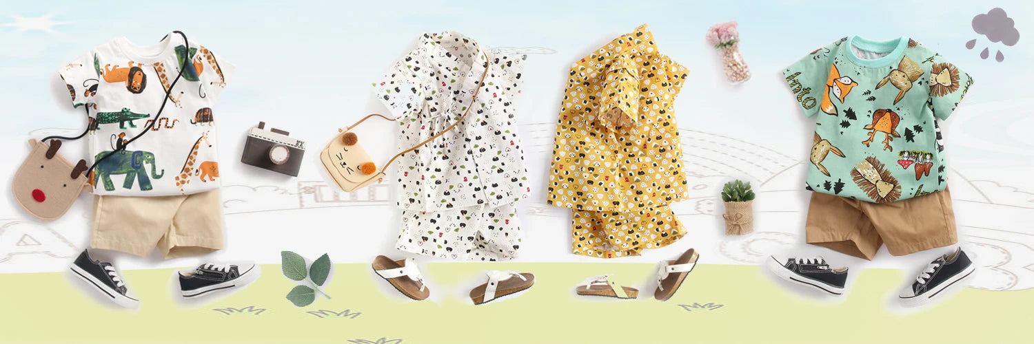 Boys Cartoon Cotton Summer Outfit – 2Pcs