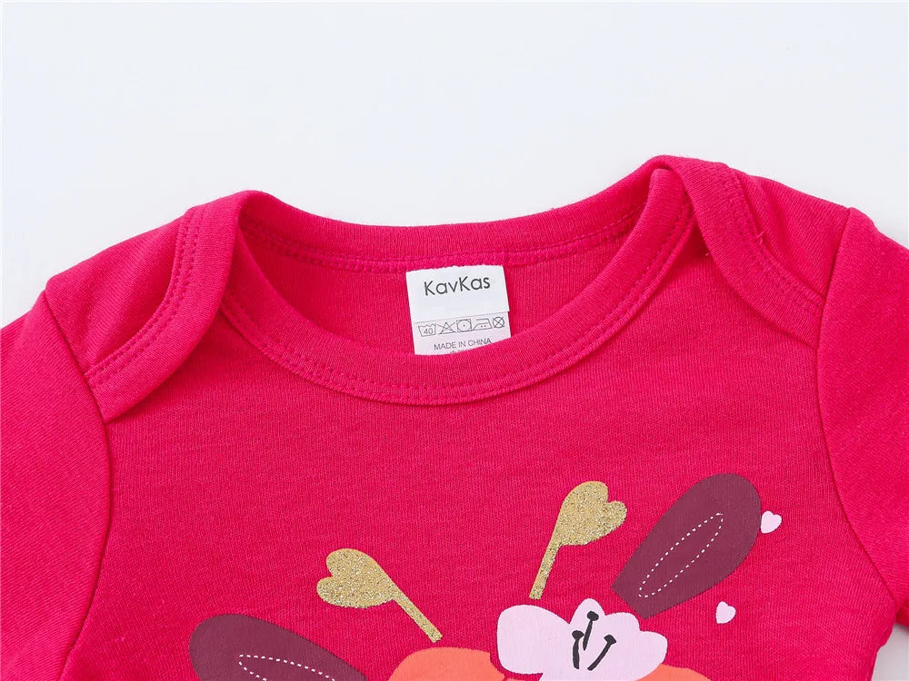 Kavkas Baby Bodysuit Set – 3/6pcs Cotton Long Sleeve Rompers (Newborn–Toddler)