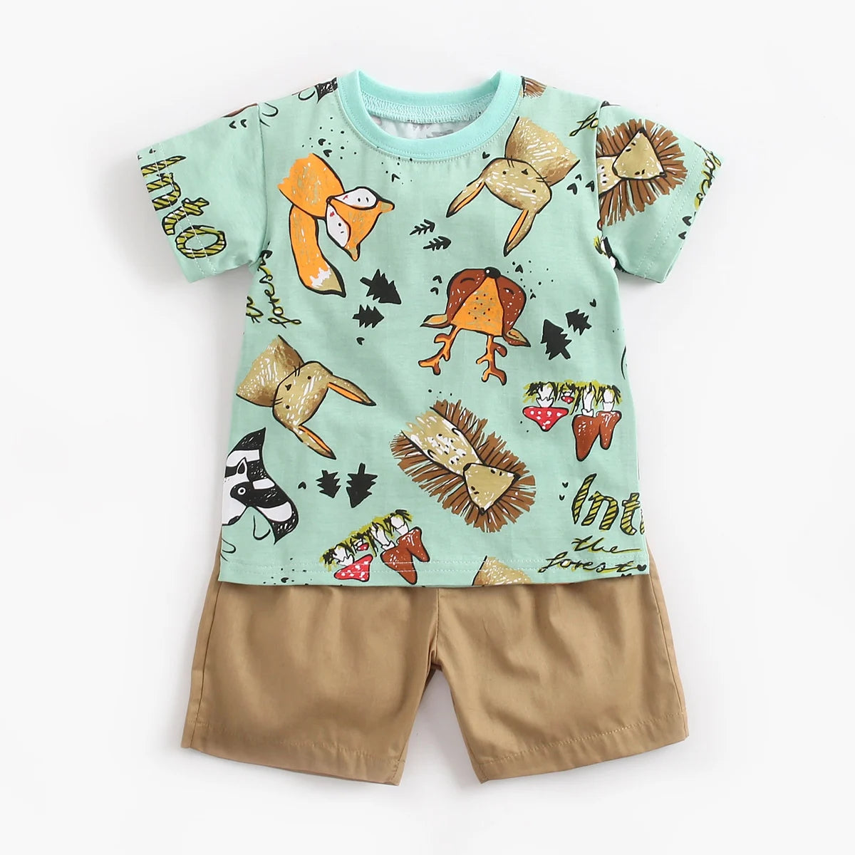 Boys Cartoon Cotton Summer Outfit – 2Pcs