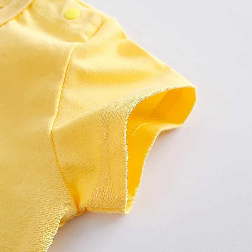 Baby Summer Romper – Cotton Short Sleeve Bodysuit (0–24M)