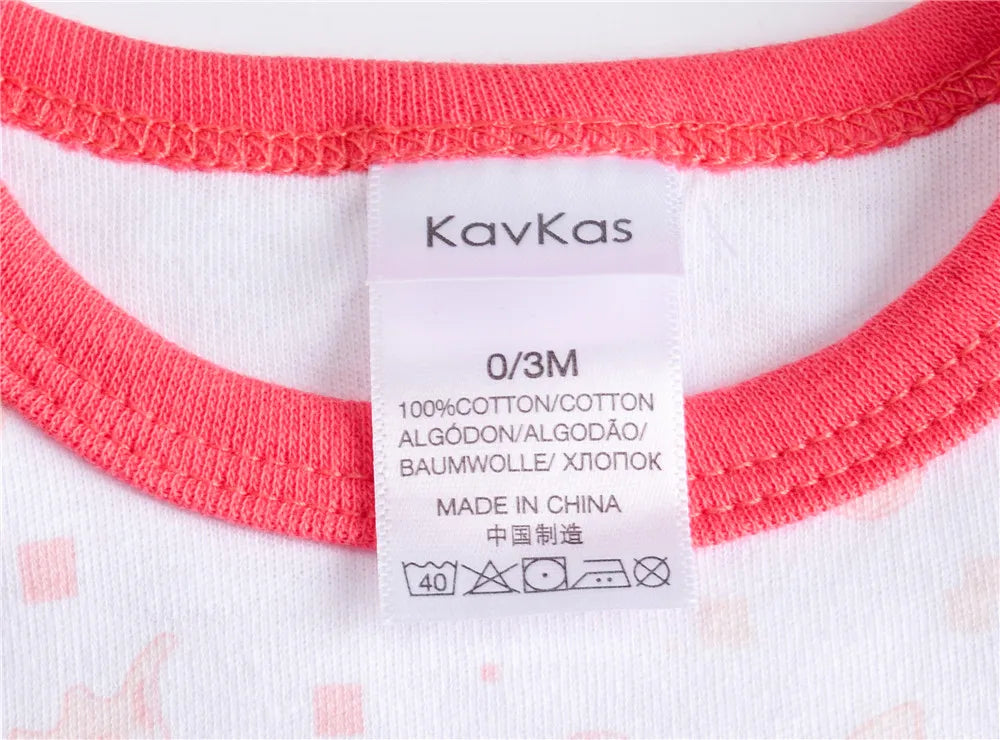 Kavkas Baby Bodysuit Set – 3/6pcs Cotton Long Sleeve Rompers (Newborn–Toddler)