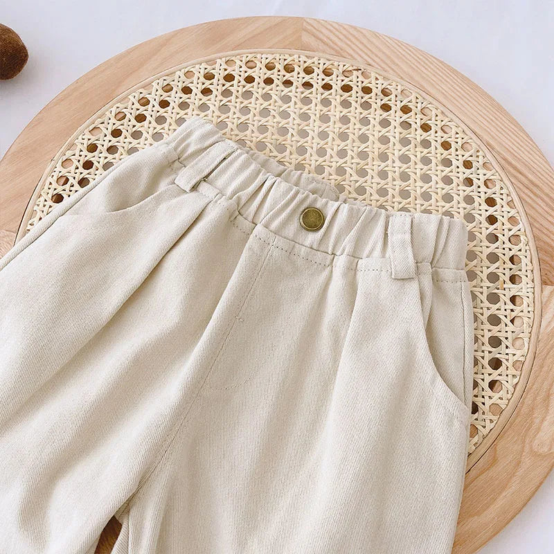 MILANCEL Solid Kids Pants – Elastic Waist Toddler Trousers (1–6Y)