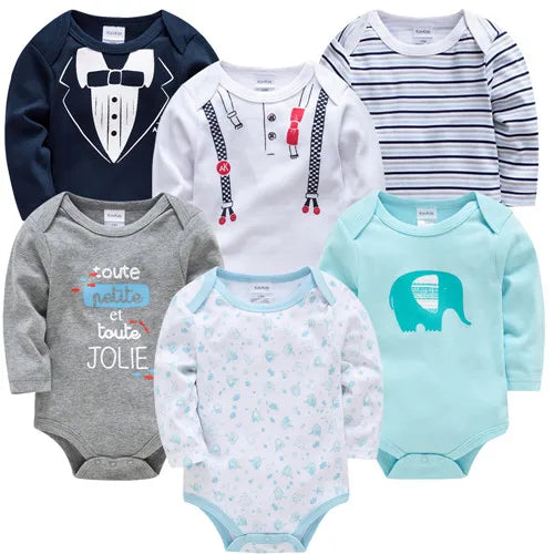 Baby Cotton Bodysuit Set – 3 or 6 PCS