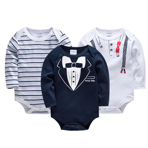 Baby Cotton Bodysuit Set – 3 or 6 PCS