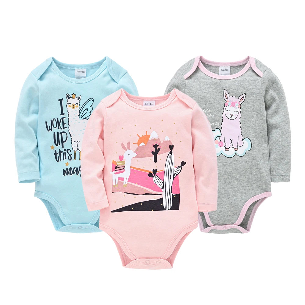Baby Cotton Bodysuit Set – 3 or 6 PCS