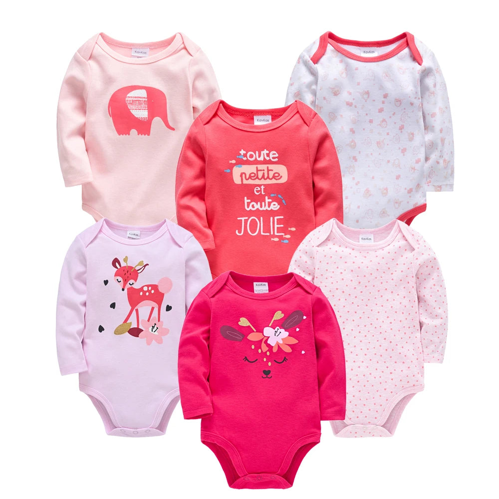 Baby Cotton Bodysuit Set – 3 or 6 PCS
