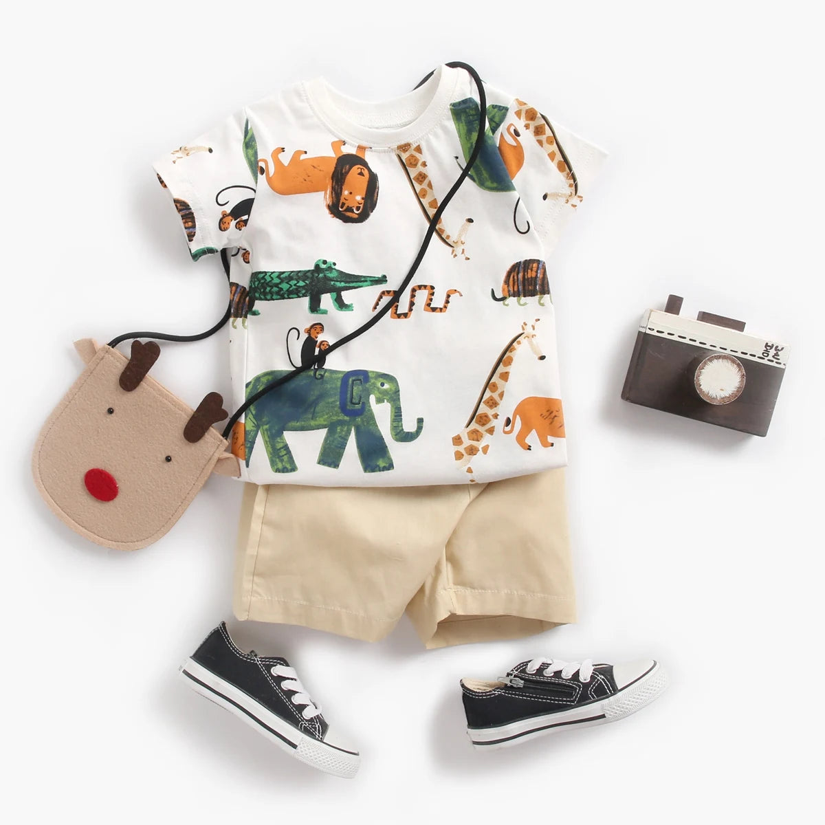 Boys Cartoon Cotton Summer Outfit – 2Pcs