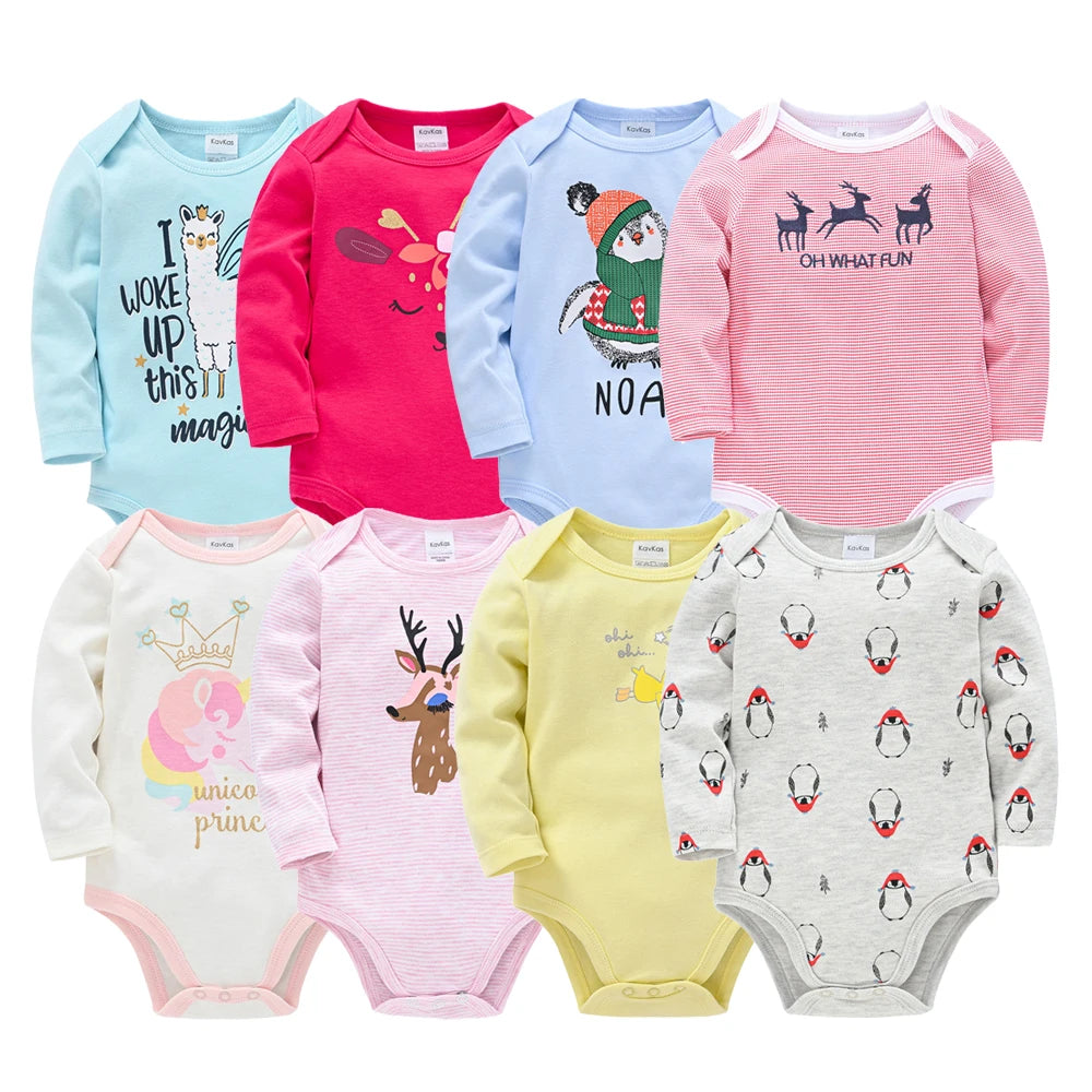 Baby Cotton Bodysuit Set – 3 or 6 PCS