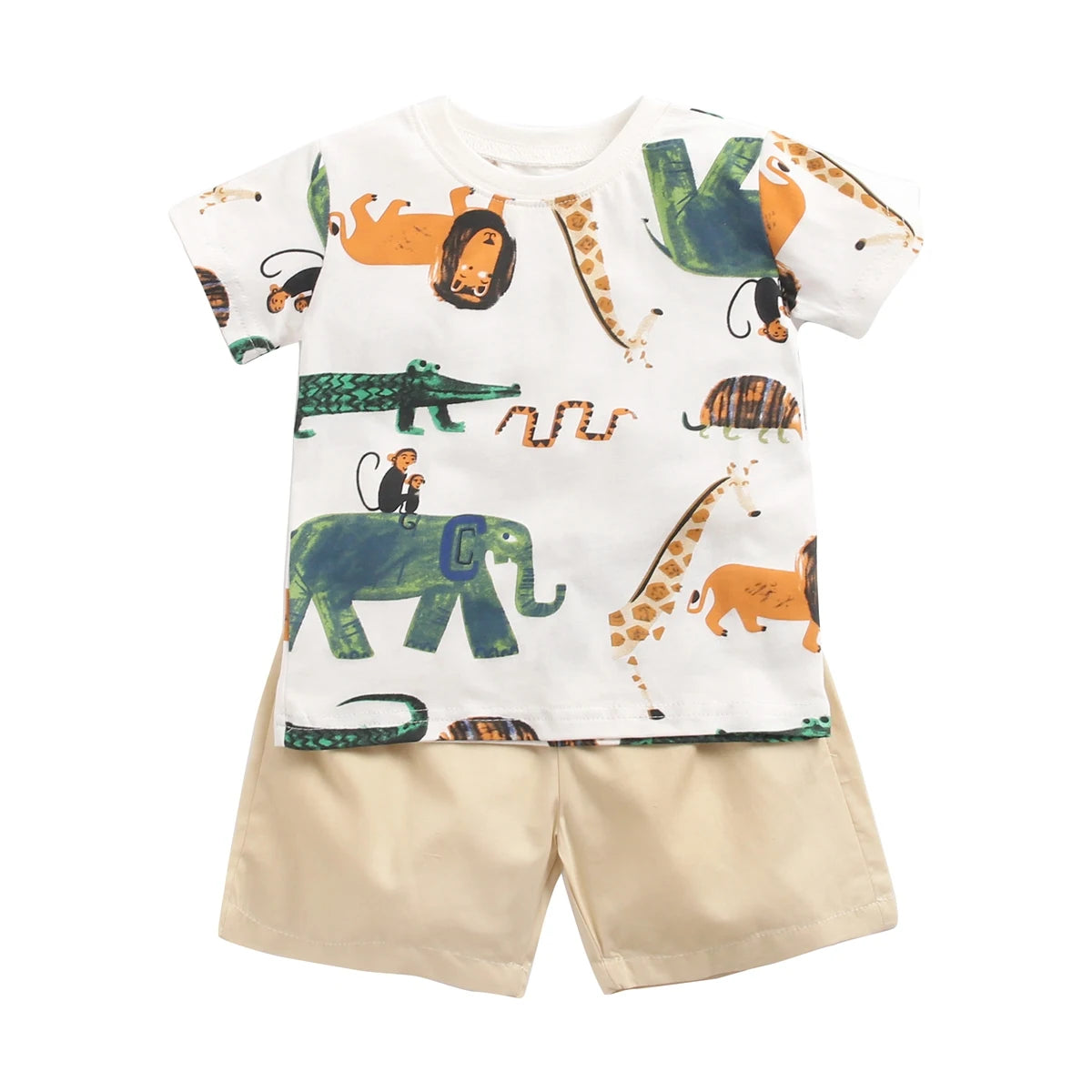 Boys Cartoon Cotton Summer Outfit – 2Pcs