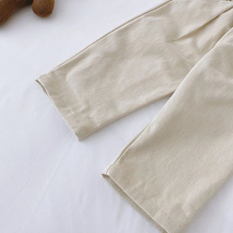 MILANCEL Solid Kids Pants – Elastic Waist Toddler Trousers (1–6Y)