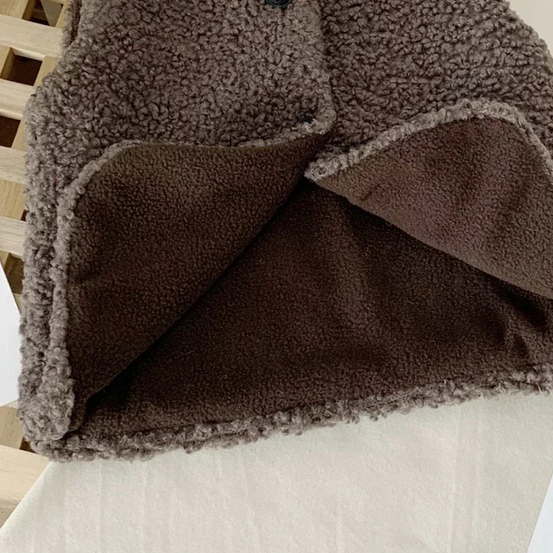 Autumn Winter Baby Plush Vest – Lamb Wool Warm Waistcoat for Kids