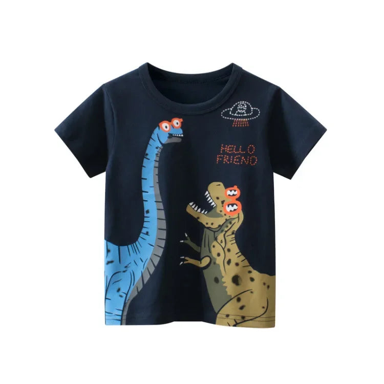 Boys Cotton Cartoon Summer T-Shirt – Ages 2–9