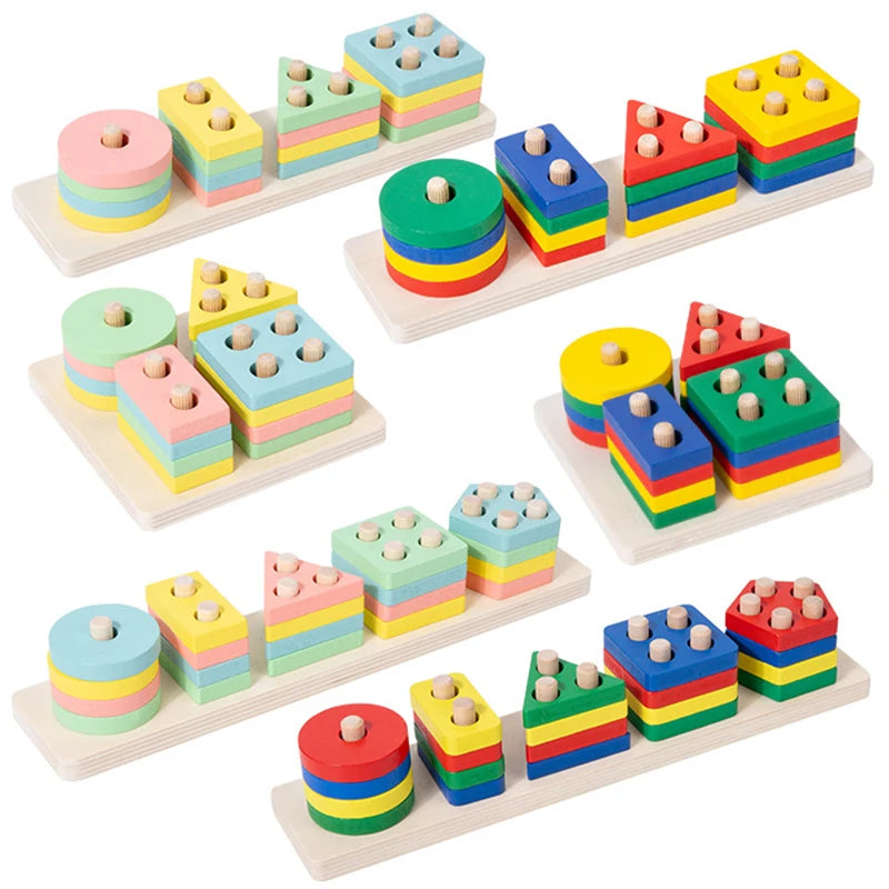 Montessori Wooden Building Blocks Toy