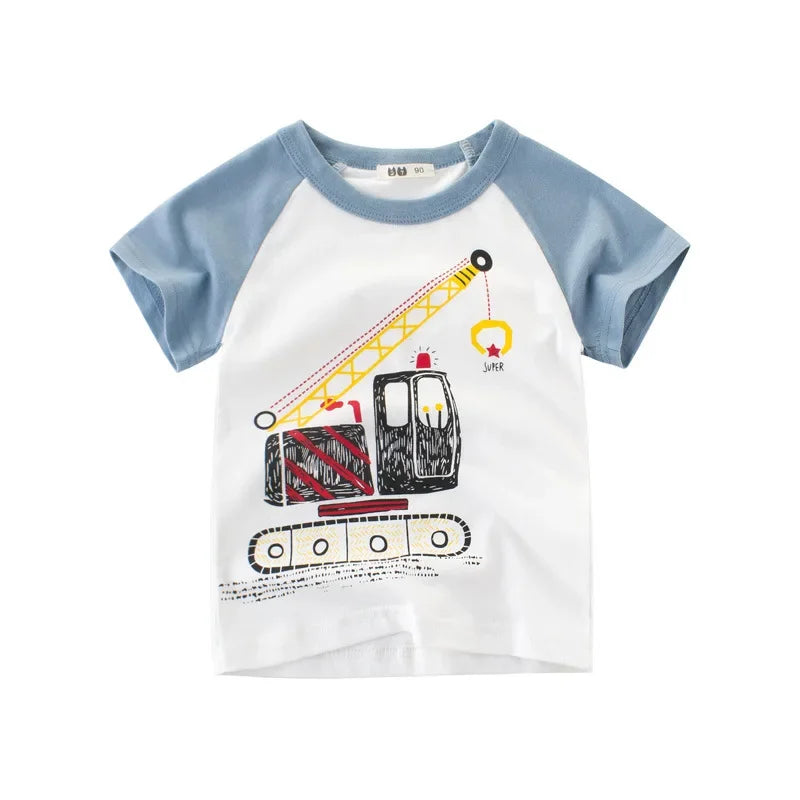 Boys Cotton Cartoon Summer T-Shirt – Ages 2–9