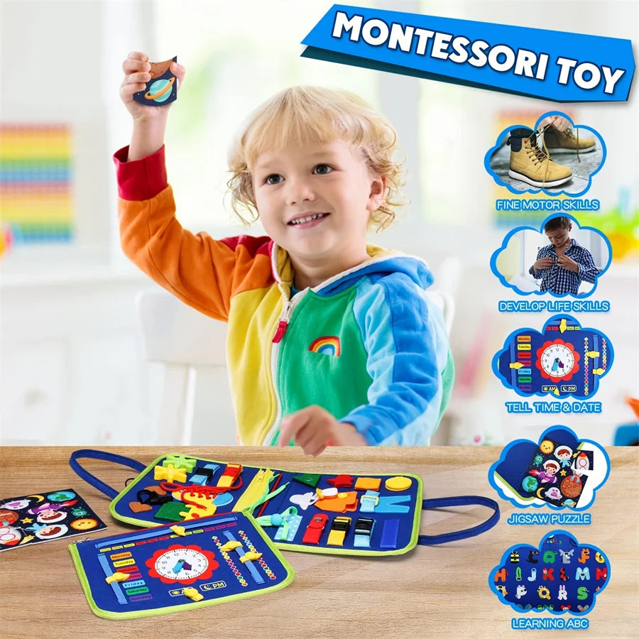 Montessori Busy Board Sensory Activity Toy