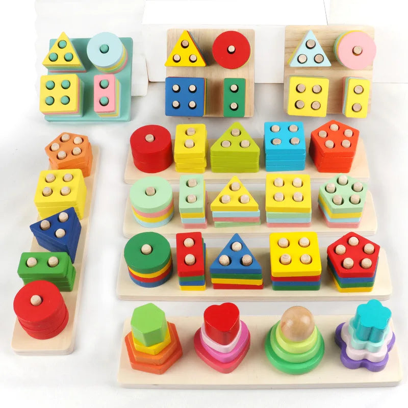 Montessori Wooden Building Blocks Toy