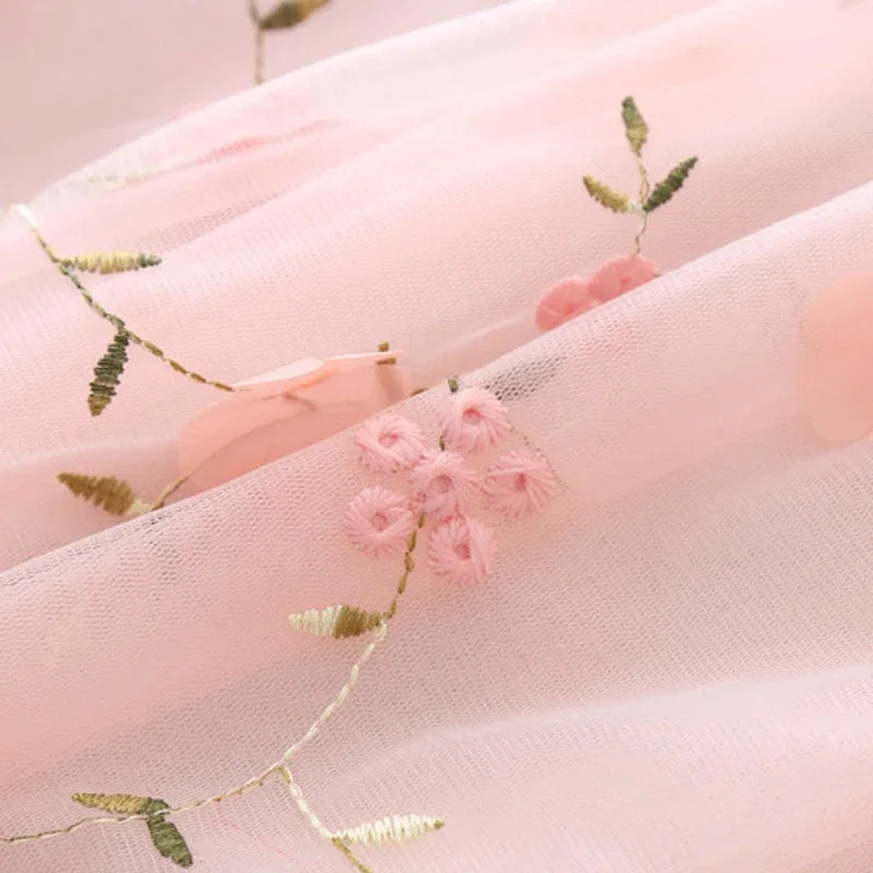 Melario Baby Girl Summer Princess Dress – Lace & Embroidery