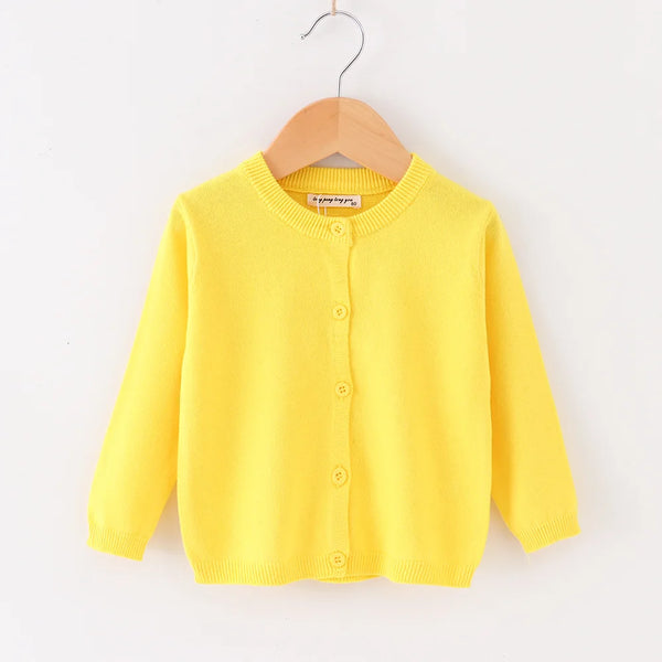 Baby & Toddler Knit Cardigan – Solid Color Autumn Sweater Jacket