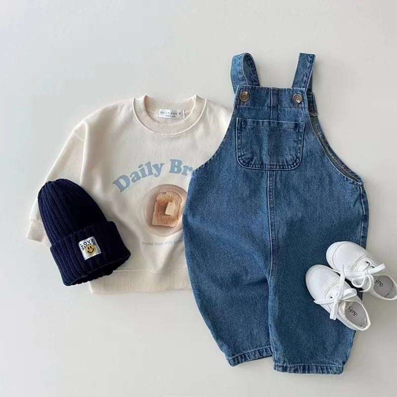 Kids Denim Jumpsuit – Sleeveless Romper for Toddlers (Autumn & Spring)