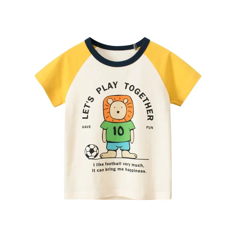Boys Cotton Cartoon Summer T-Shirt – Ages 2–9