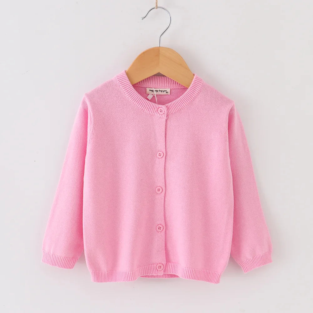 Baby & Toddler Knit Cardigan – Solid Color Autumn Sweater Jacket