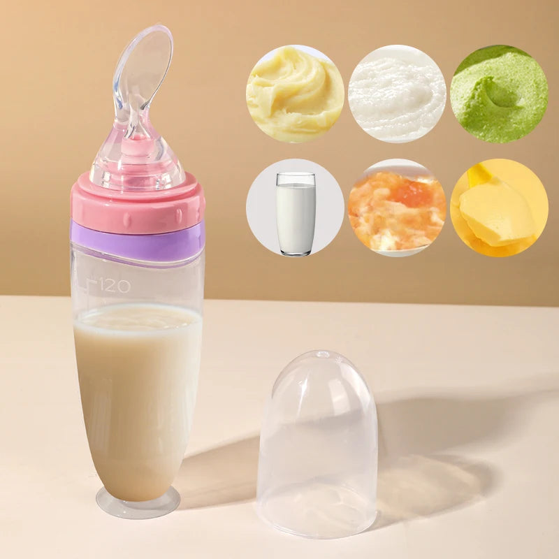 120ml Baby Silicone Food Squeeze Feeder – Detachable Spoon
