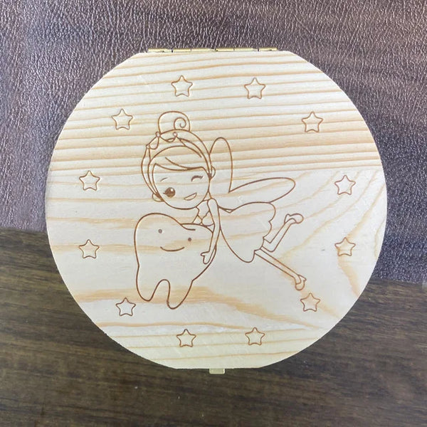 Wooden Baby Tooth & Umbilical Cord Keepsake Box