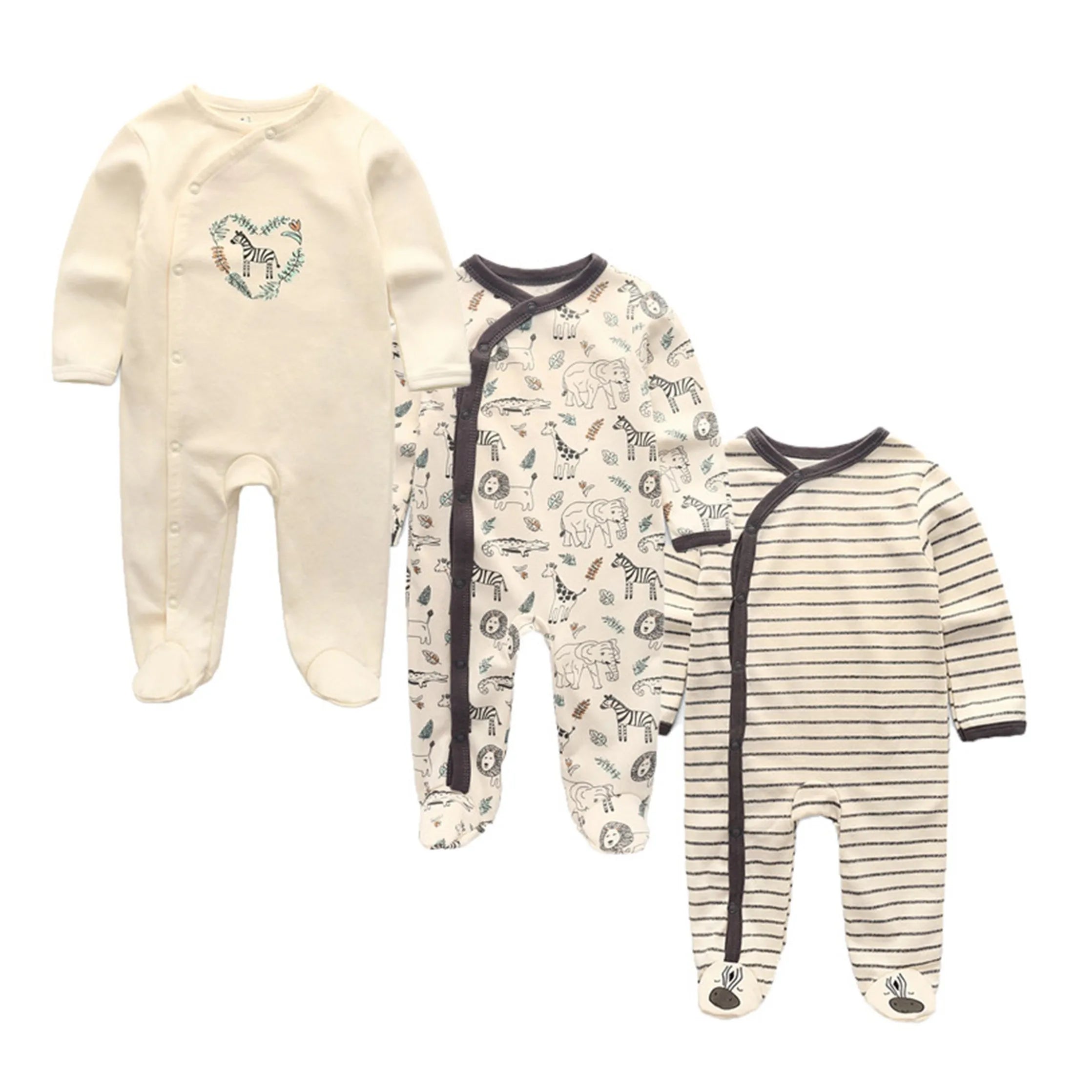 3-Piece Baby Cotton Romper Set