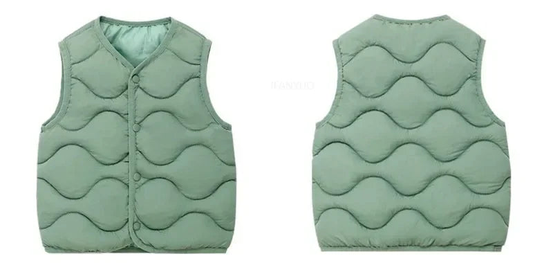 Children’s Warm Cotton Vest – Solid Autumn Winter Waistcoat for Kids