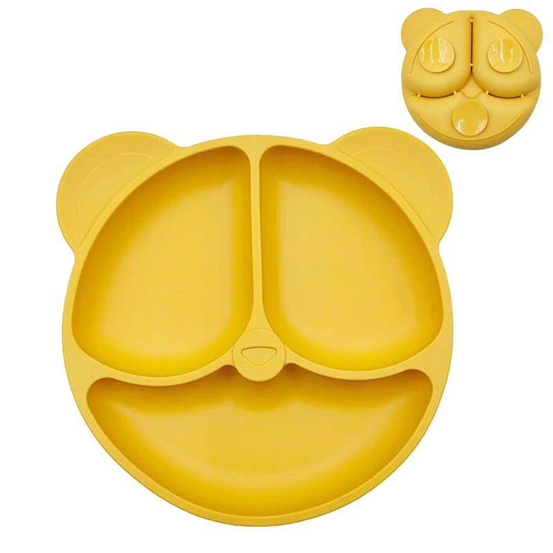 Baby Silicone Suction Plate – Cartoon Smile Face Toddler Bowl