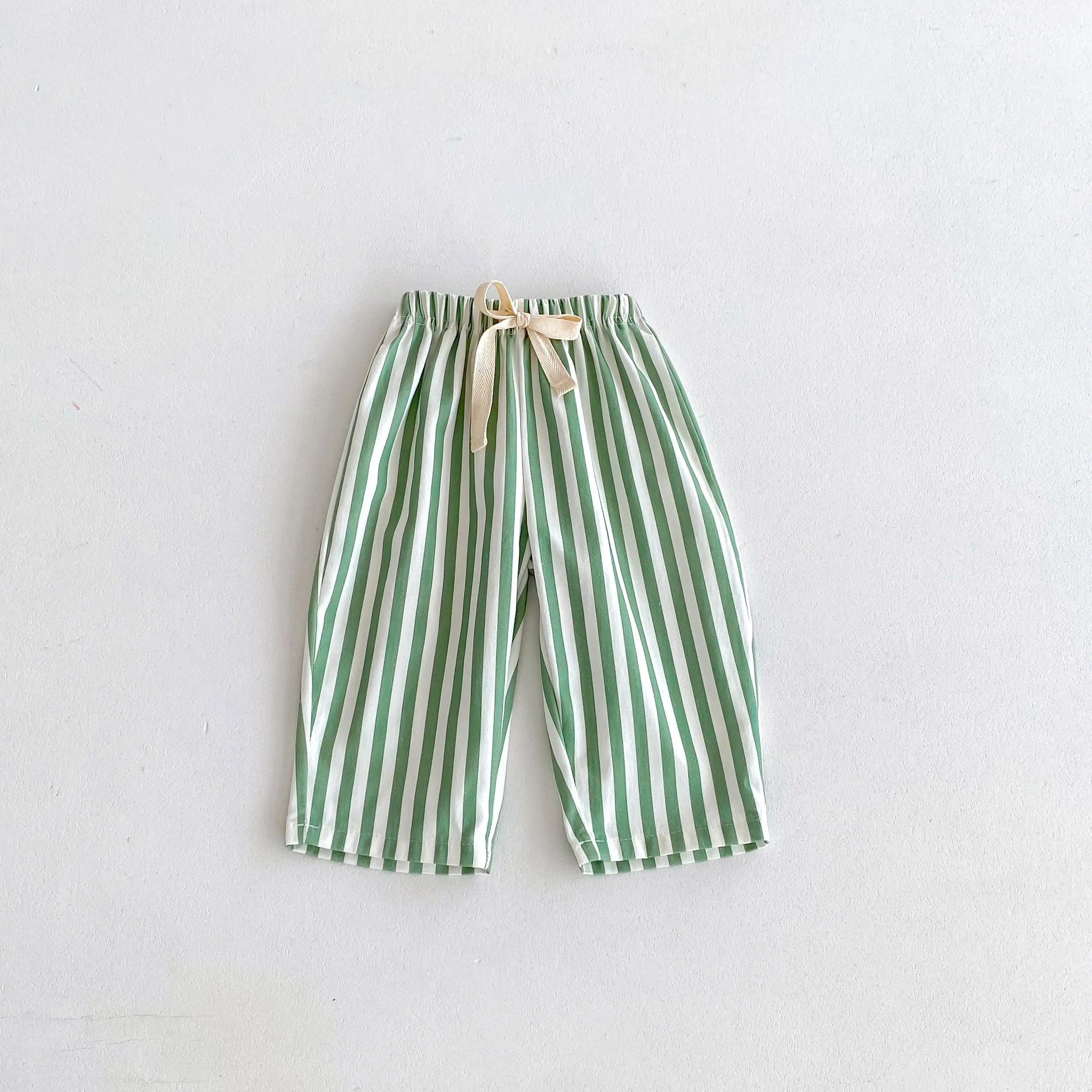 Kids Striped Harem Pants – Loose Wide-Leg Trousers (1–5Y)