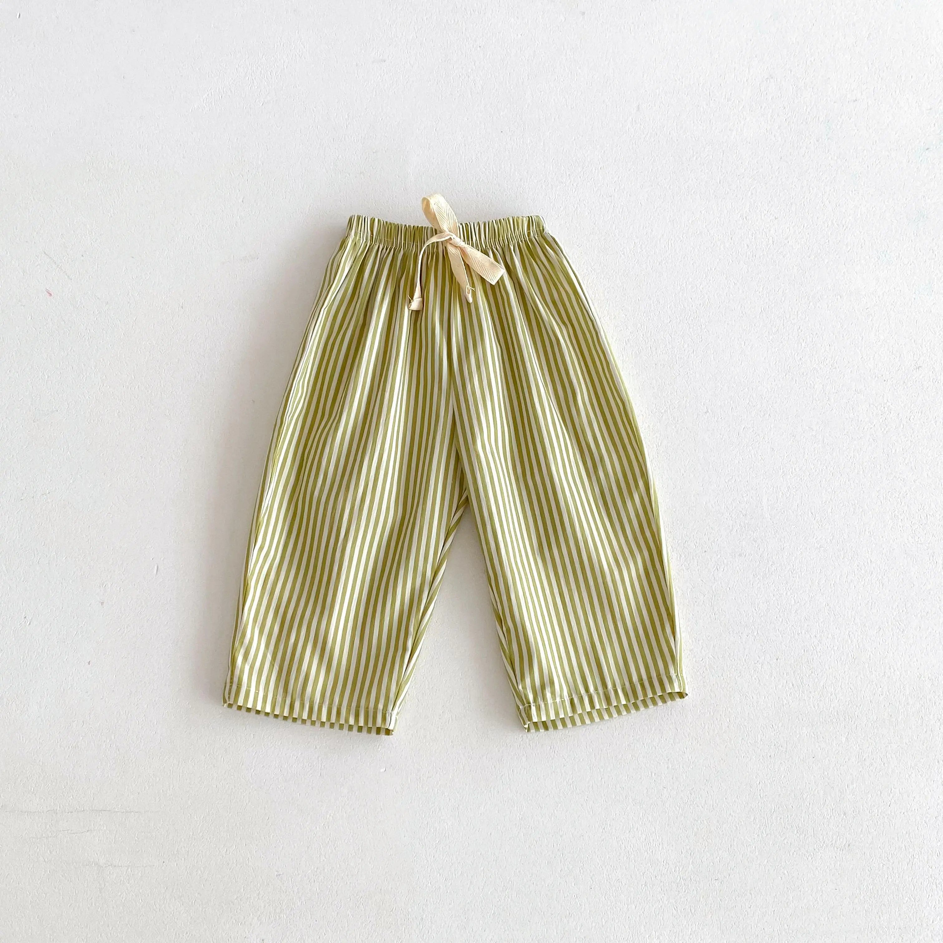 Kids Striped Harem Pants – Loose Wide-Leg Trousers (1–5Y)
