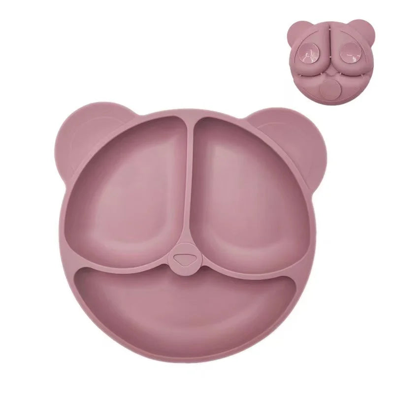 Baby Silicone Suction Plate – Cartoon Smile Face Toddler Bowl