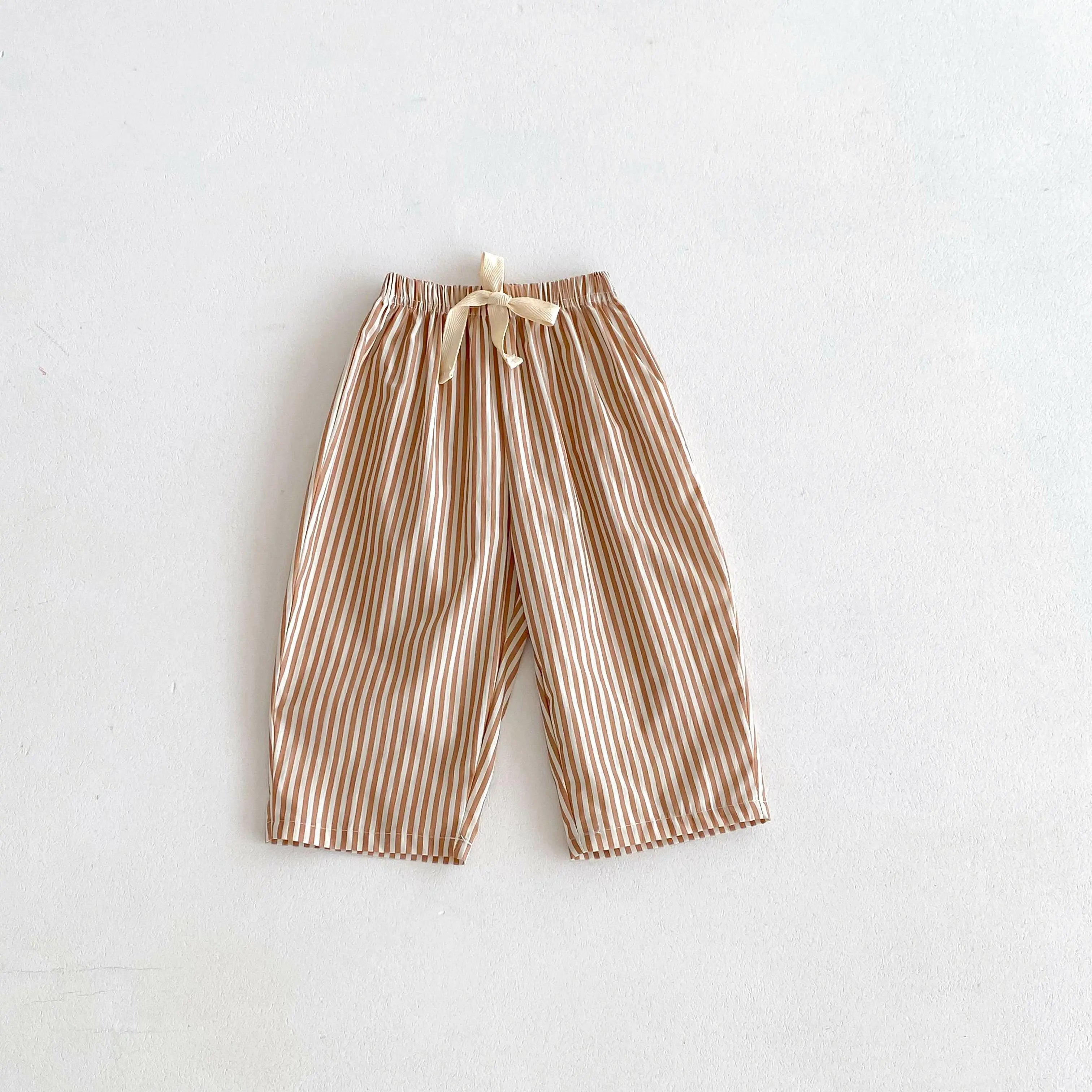 Kids Striped Harem Pants – Loose Wide-Leg Trousers (1–5Y)