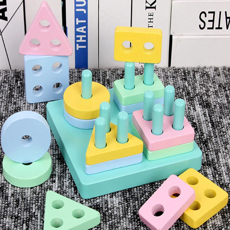 Montessori Wooden Building Blocks Toy
