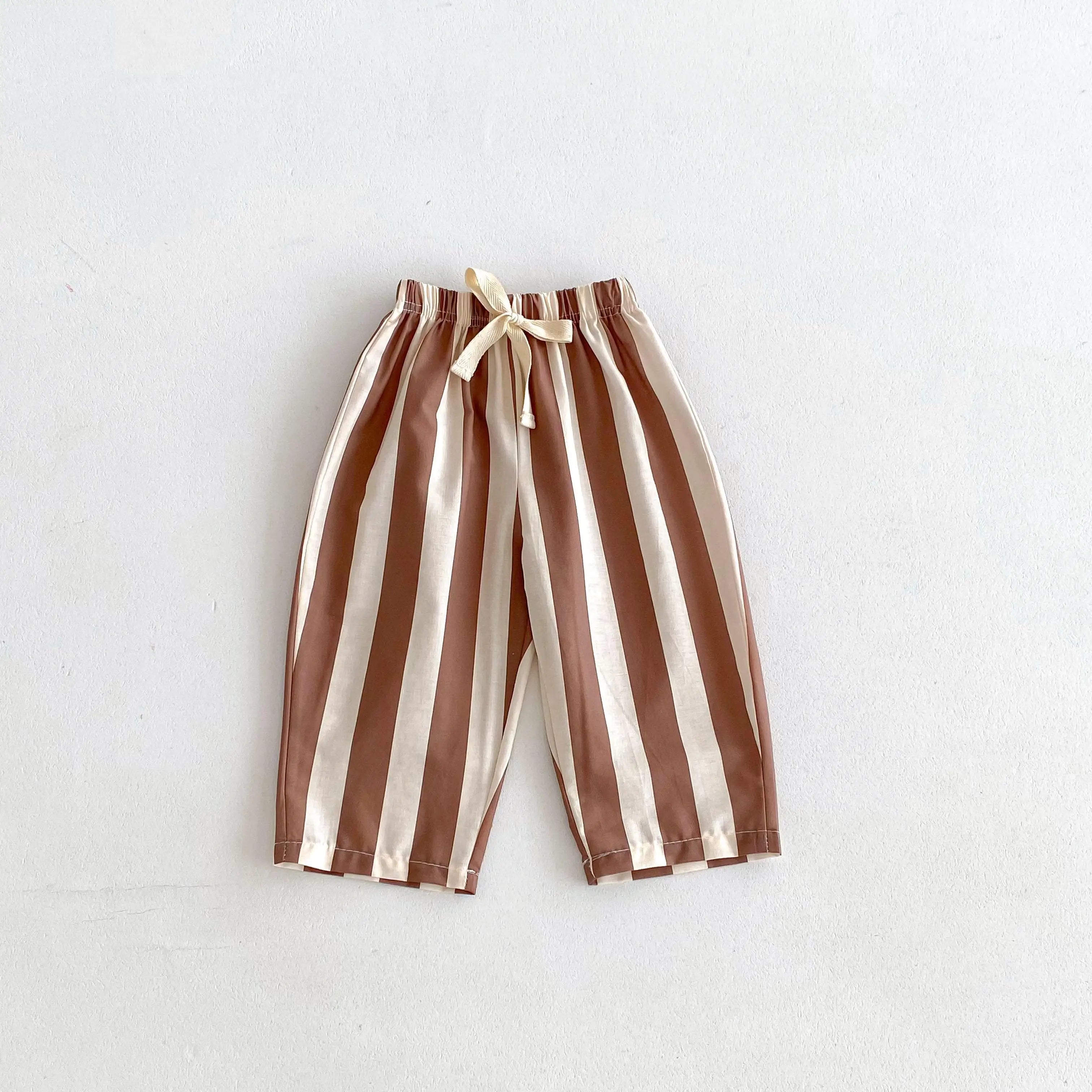Kids Striped Harem Pants – Loose Wide-Leg Trousers (1–5Y)