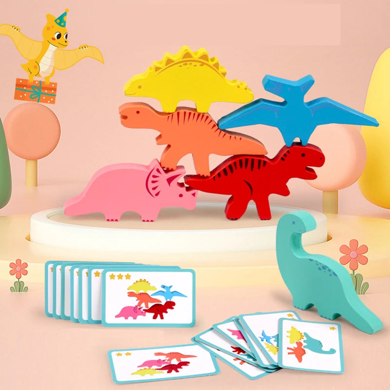Wooden Dinosaur Balance Stacking Toy