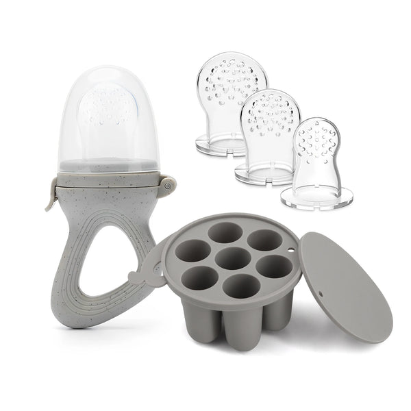 Baby Fruit Feeder Pacifier & Freezer Tray Set – Silicone Teether for Self-Feeding
