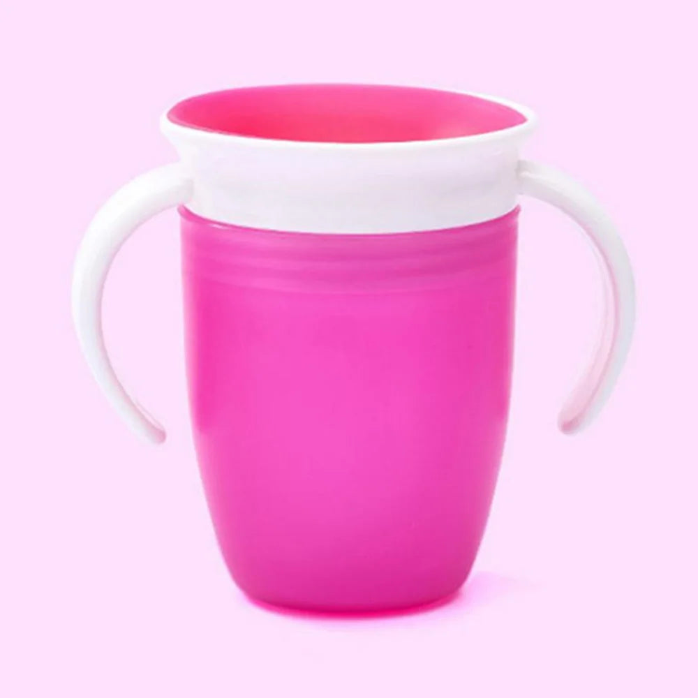 360° Baby Training Cup – Leakproof Silicone with Handles & Flip Lid