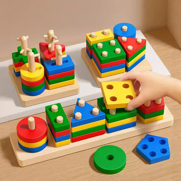 Montessori Wooden Building Blocks Toy