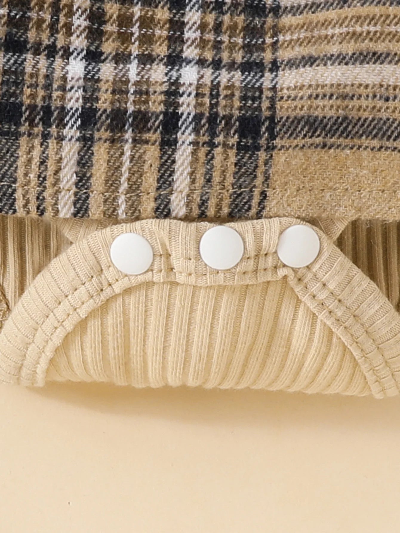 Baby Girl Plaid Jumpsuit with Bow & Headband – Long Sleeve Outfit (0–18M)