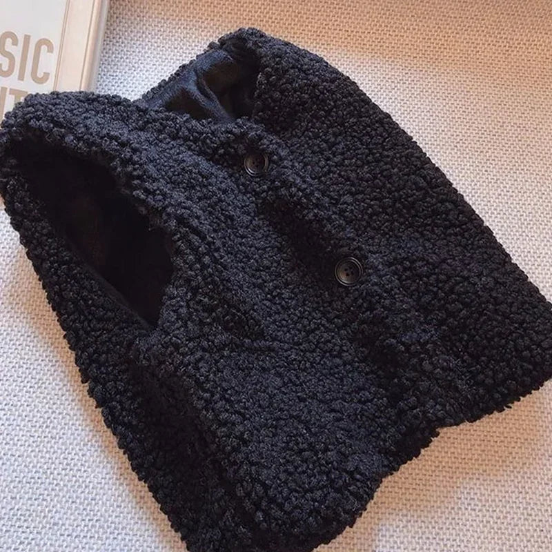 Autumn Winter Baby Plush Vest – Lamb Wool Warm Waistcoat for Kids