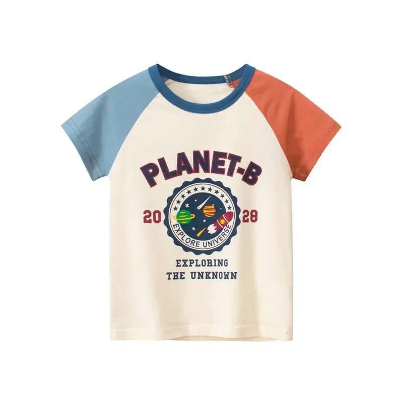 Boys Cotton Cartoon Summer T-Shirt – Ages 2–9