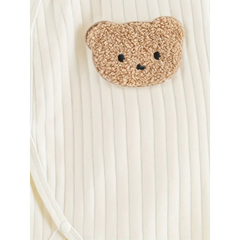 Baby Cartoon Bear Romper with Hat – Cotton Jumpsuit for Newborns