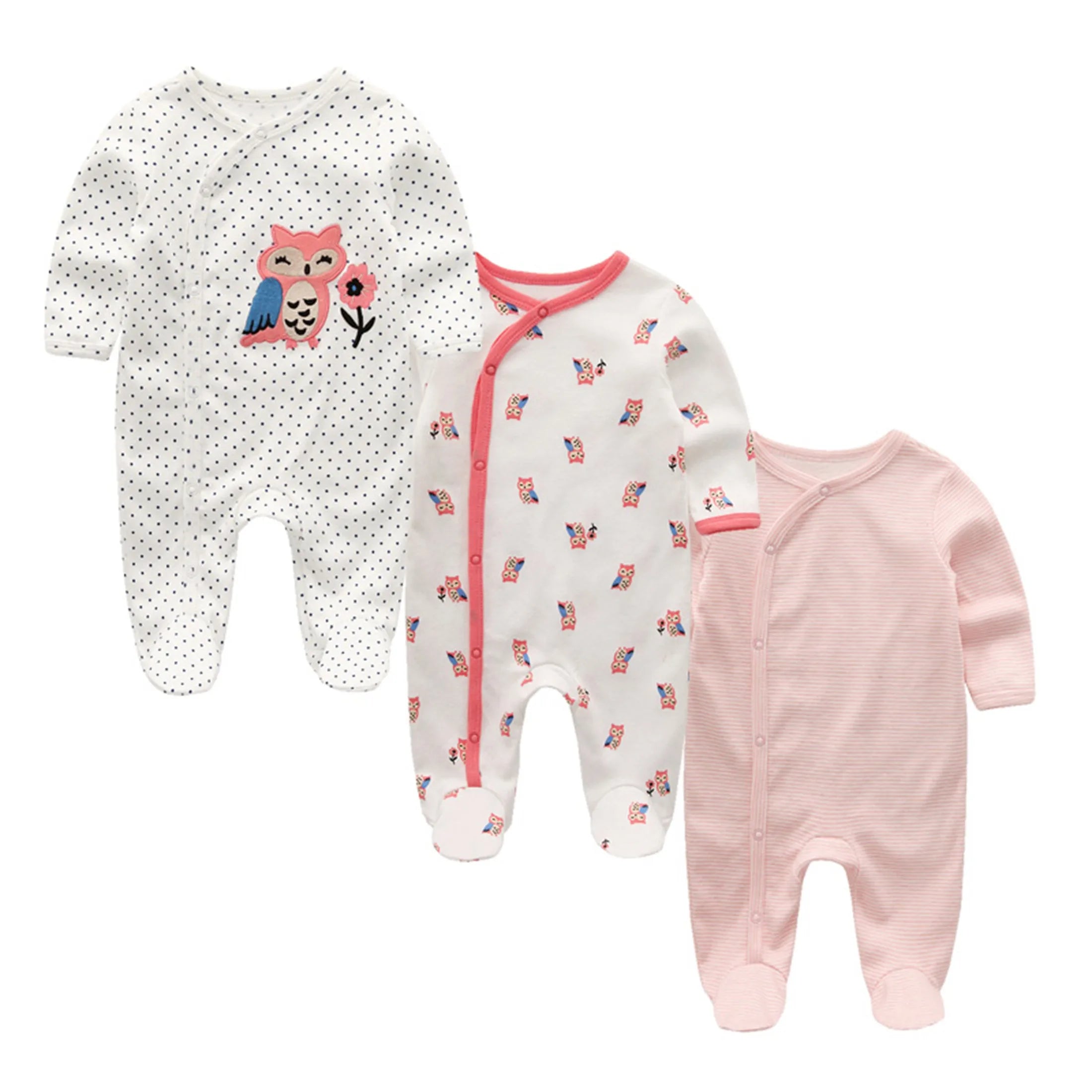 3-Piece Baby Cotton Romper Set