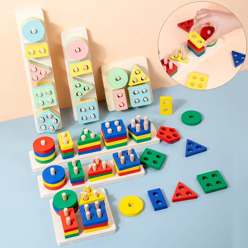 Montessori Wooden Building Blocks Toy