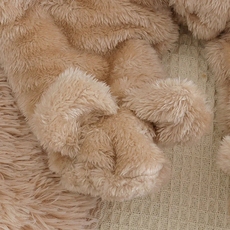 Baby Plush Romper – Warm Cartoon Climbing Outfit (0–2Y)