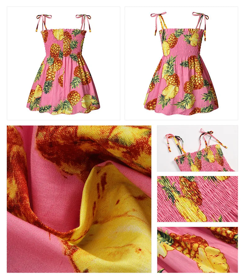 2025 Girls Summer Princess Dress – Strapless Floral