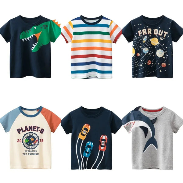 Boys Cotton Cartoon Summer T-Shirt – Ages 2–9