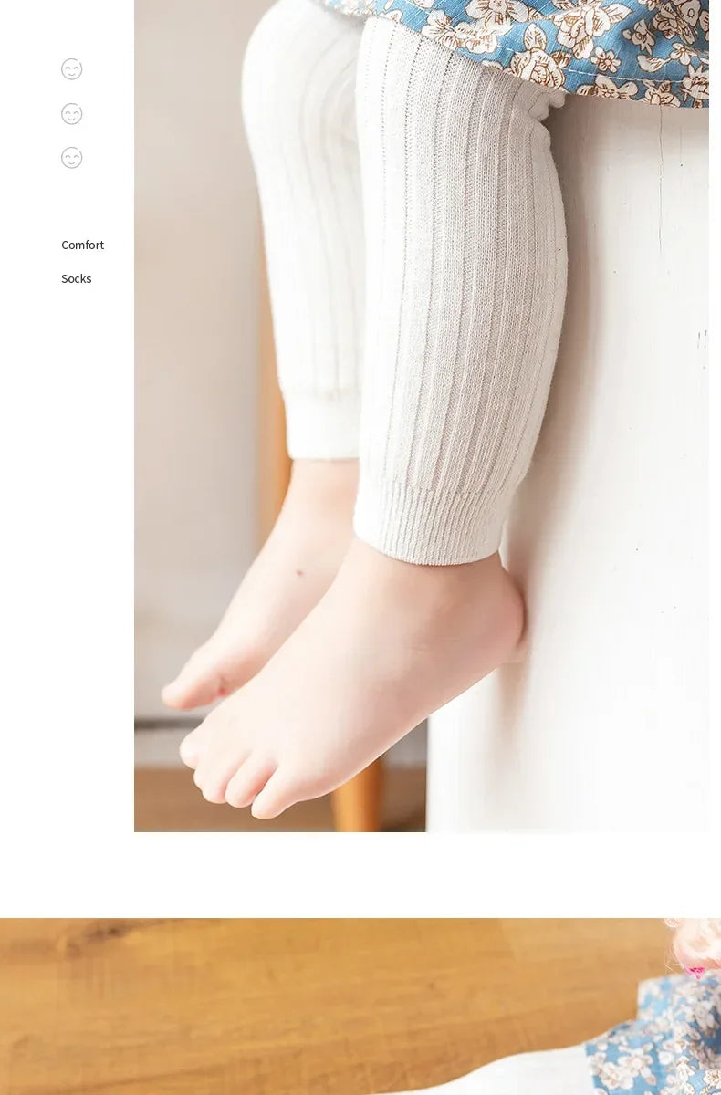 Baby Cotton Ribbed Leggings – Solid Color Pants for Kids (0–6Y)